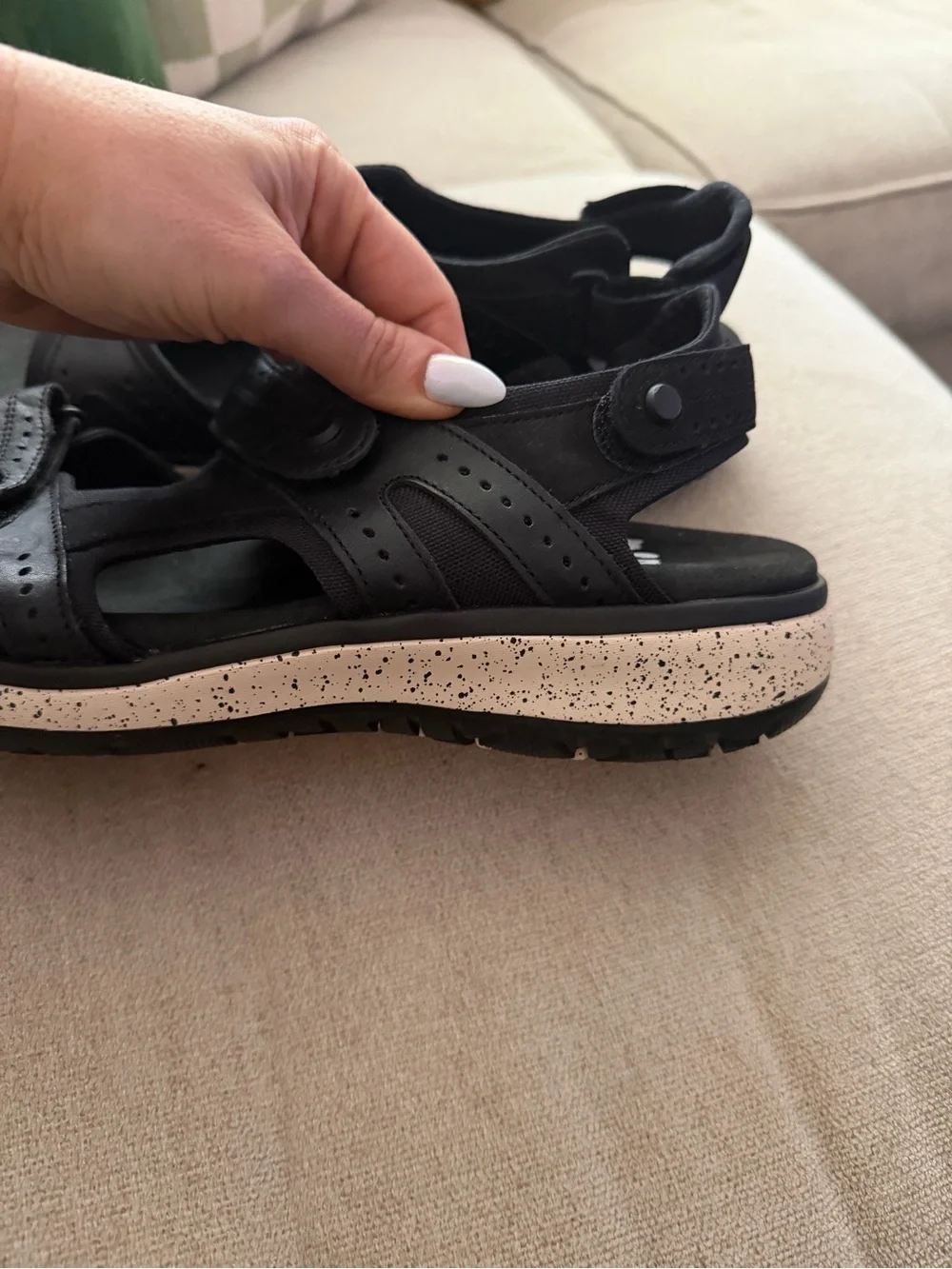 SAS Embark Sandals adjustable black leather sport comfort women’s 11.5 $199 NEW